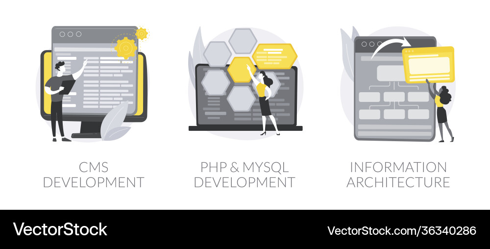 Backend development abstract concept vector image