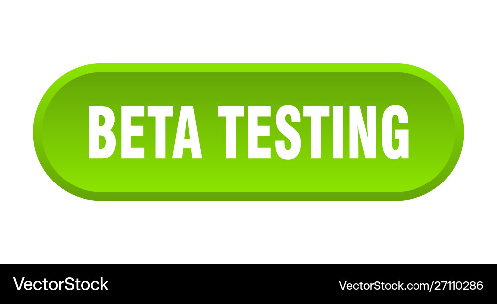 Beta testing button rounded green Vector Image