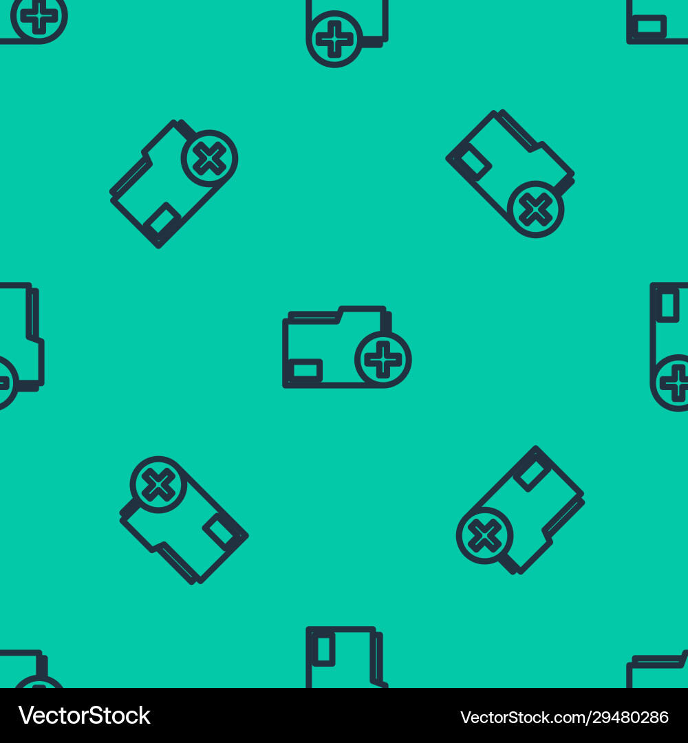 Blue line add new folder icon isolated seamless Blue line add new folder icon isolated seamless vector image