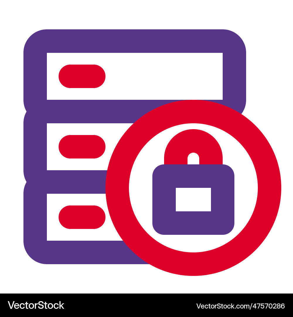 Database encrypted for security reasons vector image