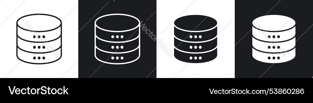 Database icon set Vector Image