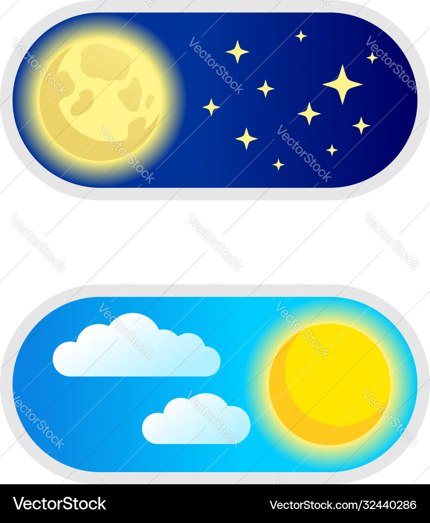 Day and night switcher - web button Vector Image
