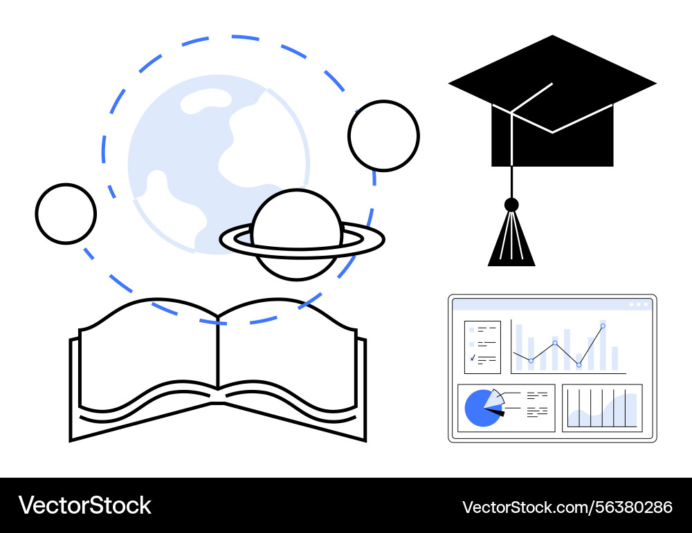 Education and knowledge concept with open book Vector Image