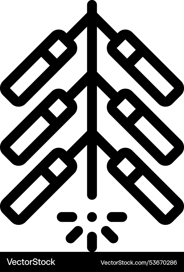 Firecracker icon thin linear style design Firecracker icon thin linear style design vector image