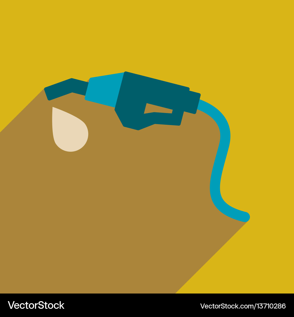 Flat web icon with long shadow refueling nozzle vector image