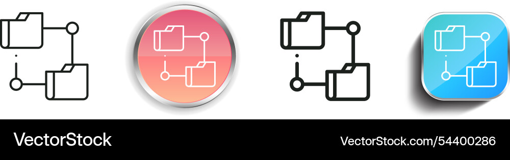 Folder icon thin linear regular and button style Folder icon thin linear regular and button style Vector Image