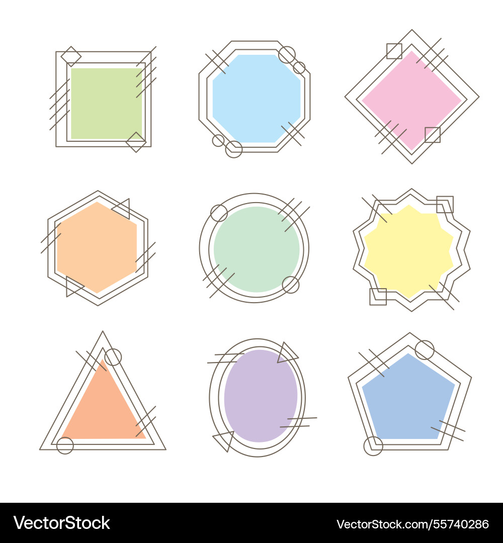 Frame collection with lineal style Vector Image
