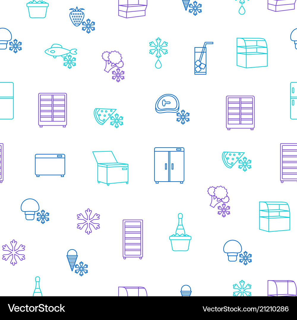 Fridge thin line seamless pattern background Fridge thin line seamless pattern background vector image