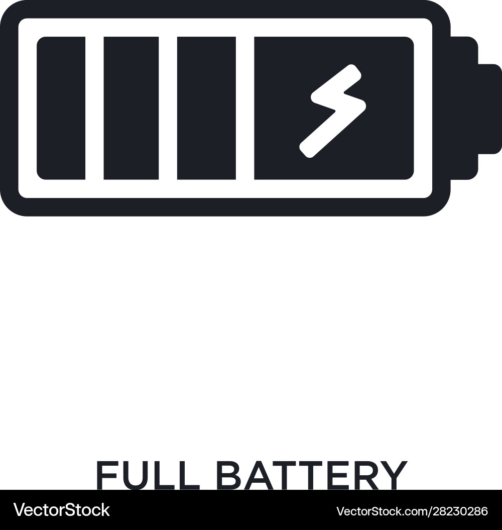 Full battery isolated icon simple element from Full battery isolated icon simple element from Vector Image