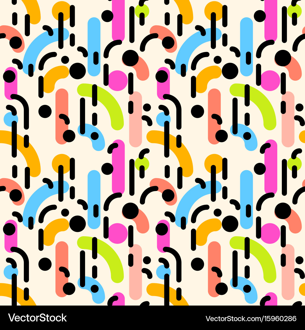 Geometric abstract seamless pattern linear motif vector image