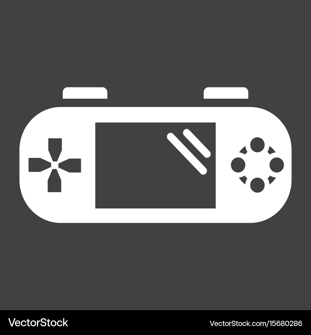 Handheld game console solid icon controller vector image