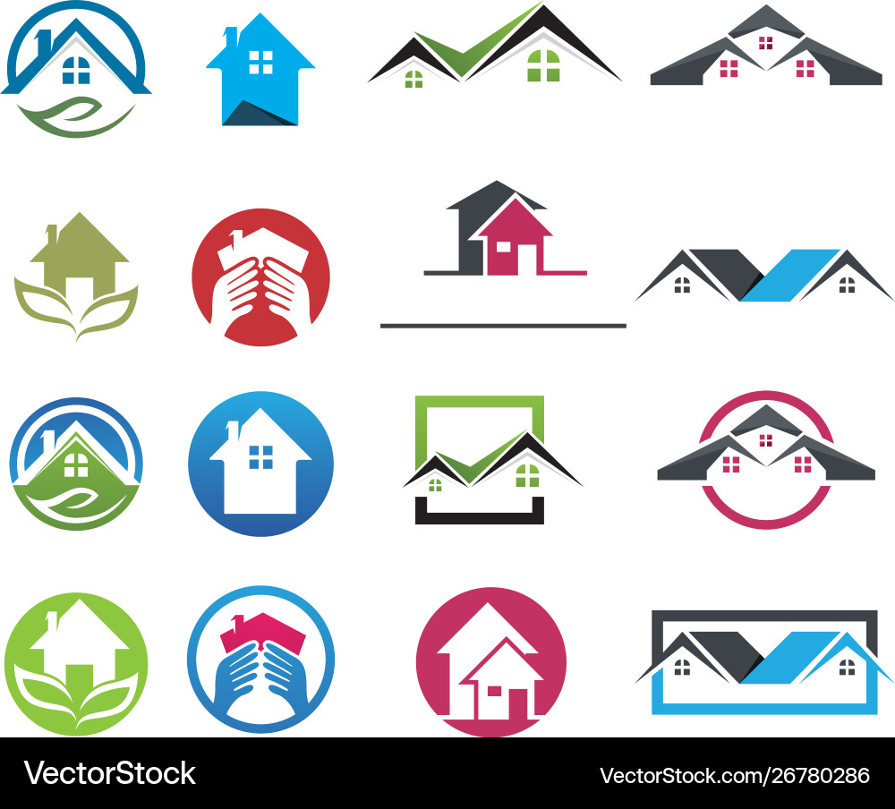 Home buildings logo and symbols icons vector image