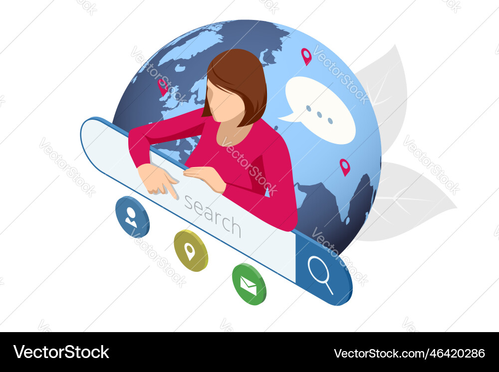 Isometrische Suche online durchsuchen Isometrische Suche online durchsuchen vektorbild