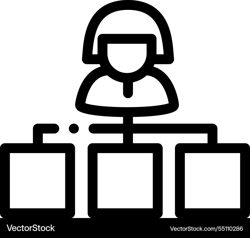 Multitasking icon thin linear style design Vector Image