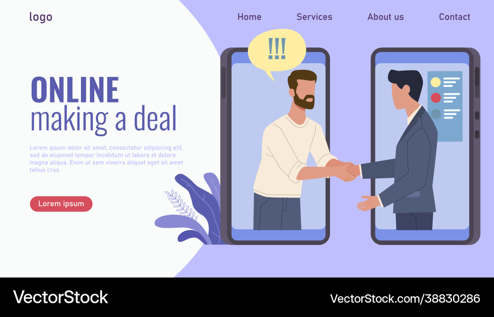 Online Transaction Website Interface Vector Image