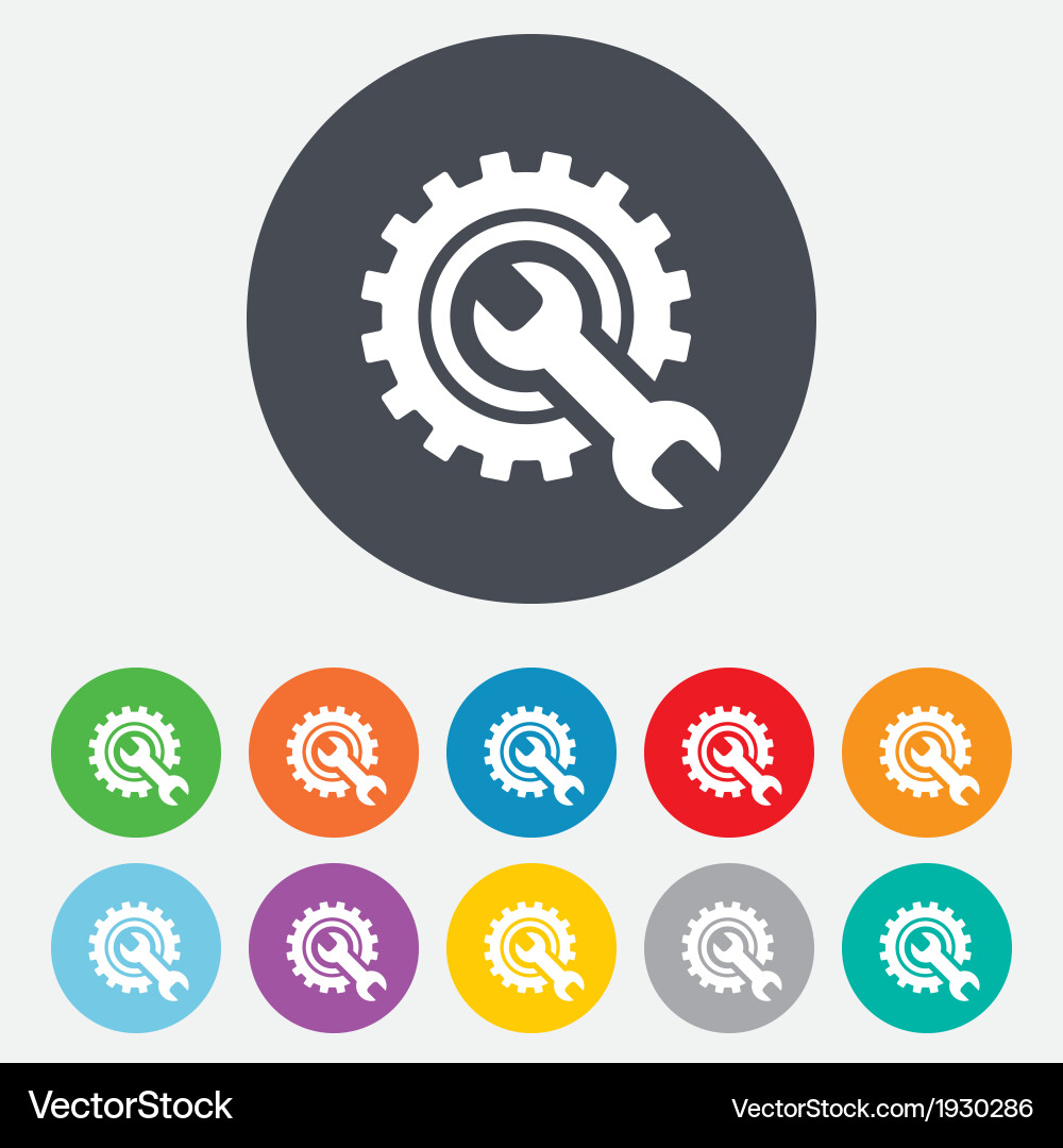 Repair Tools Icon Set - Wrench and Hammer Vector Image