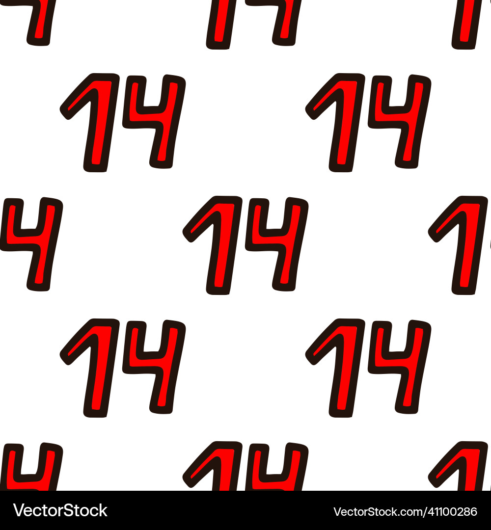 Seamless pattern with the number 14 Seamless pattern with the number 14 vector image