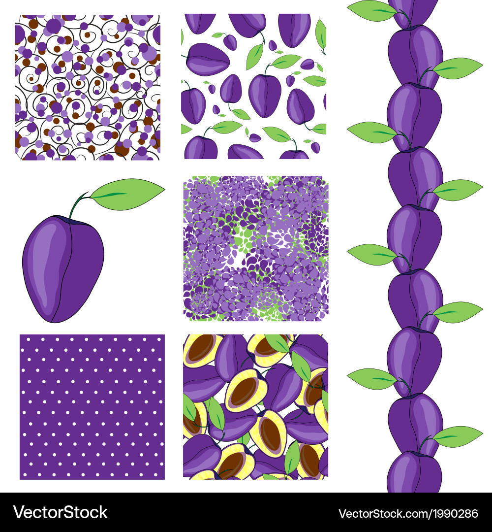 Seamless patterns set vector image