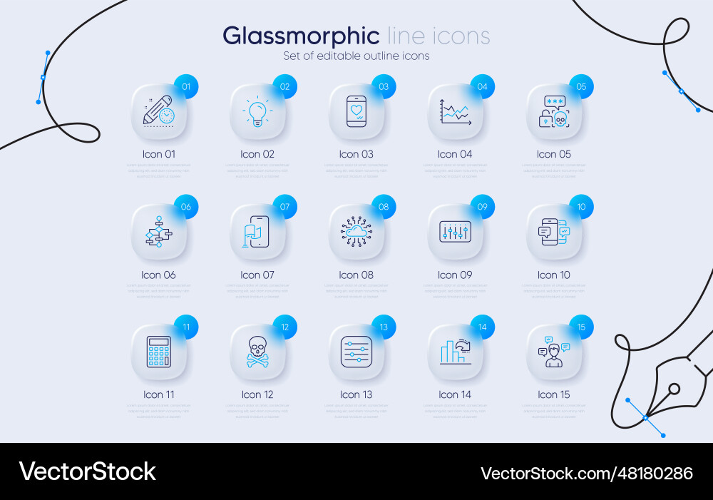 Set of diagram chart cloud network and light bulb Set of diagram chart cloud network and light bulb vector image