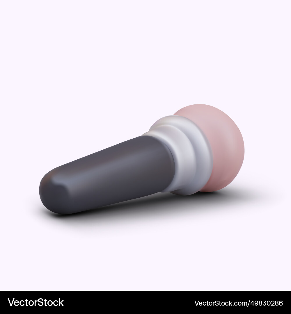 Side view on realistic brush with black handle Side view on realistic brush with black handle Vector Image