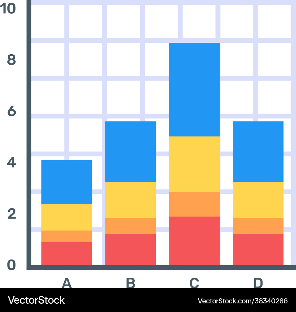 Stacked bar graph Vector Image