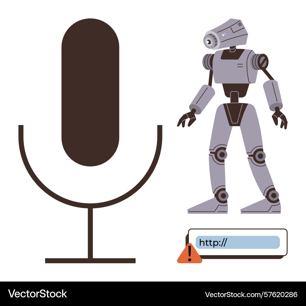 Voice command technology with robot automation Voice command technology with robot automation vector image