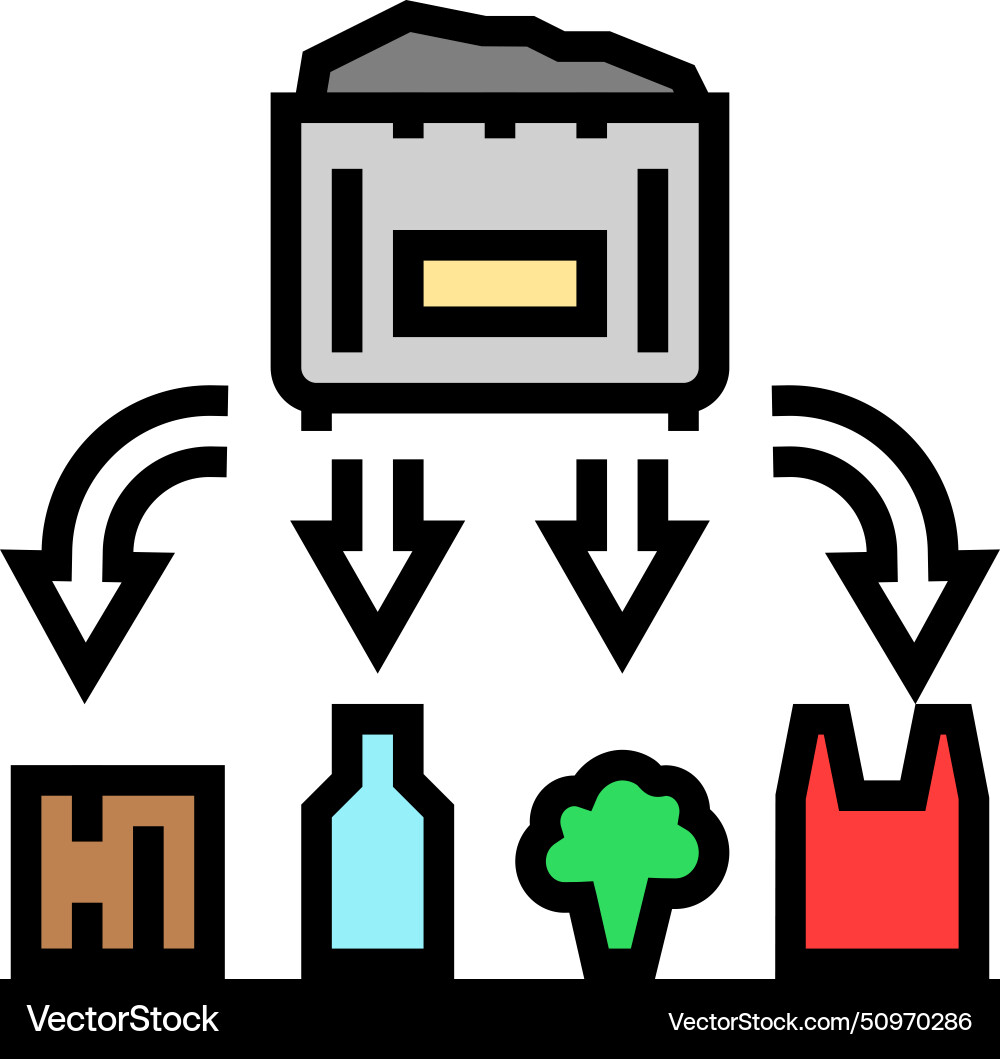 Waste management sorting color icon Vector Image