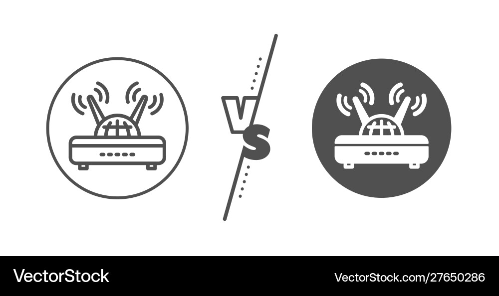 Wifi router line icon computer component sign Vector Image