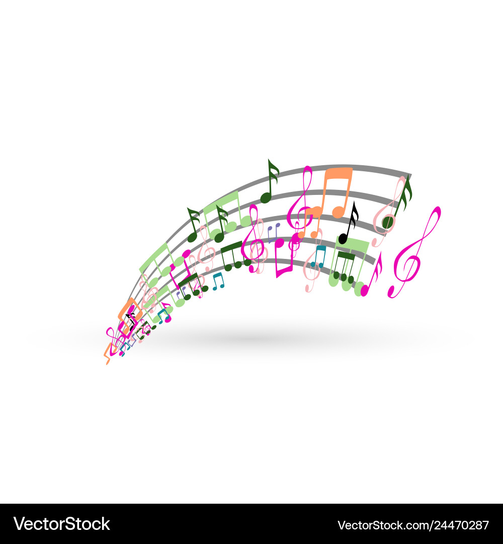 Abstract background with colorful music notes Abstract background with colorful music notes vector image