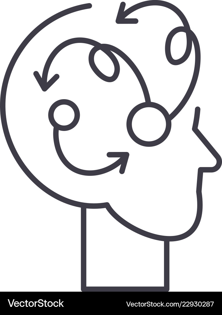 Algorithmic thinking line icon concept Algorithmic thinking line icon concept vector image