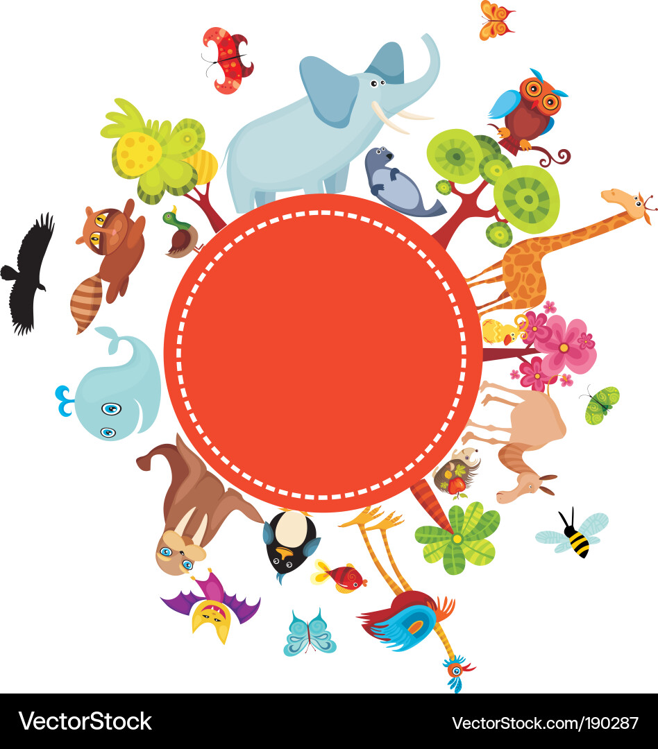 Animal card Royalty Free Vector Image VectorStock