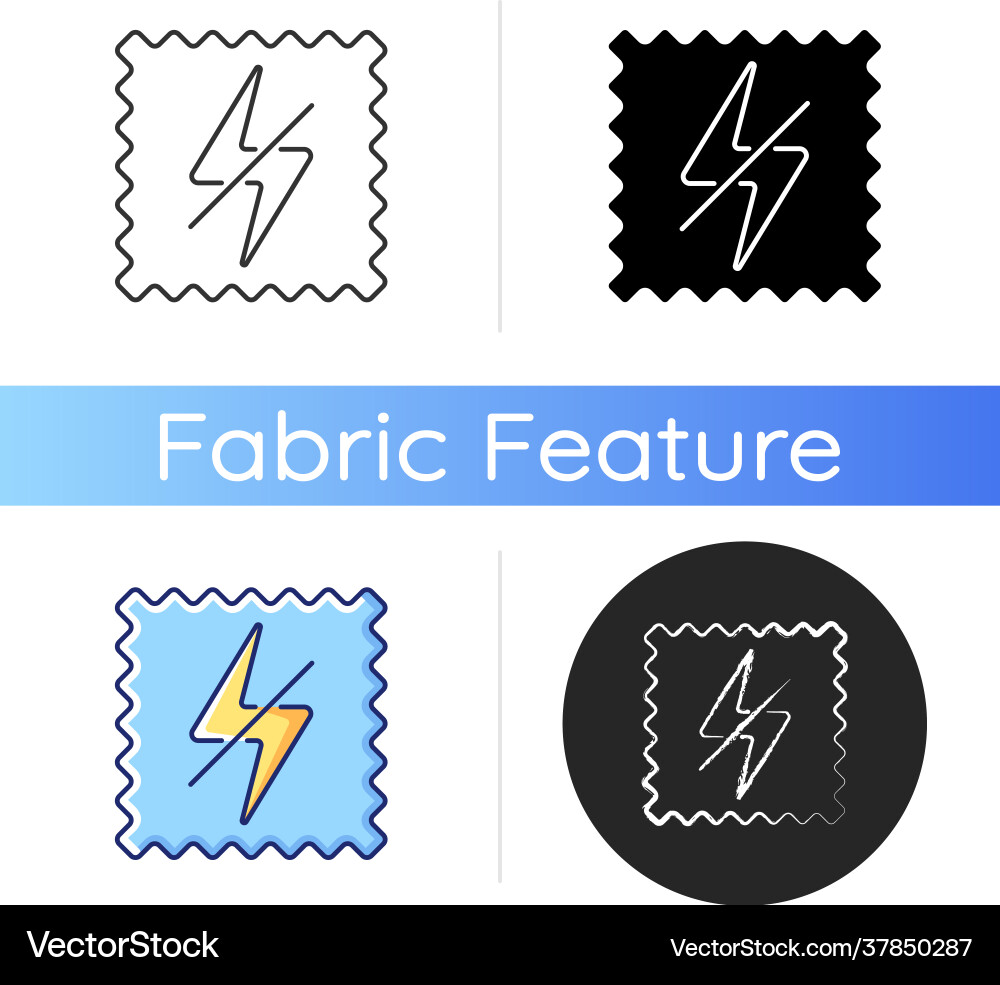 Antistatic fabric feature icon vector image