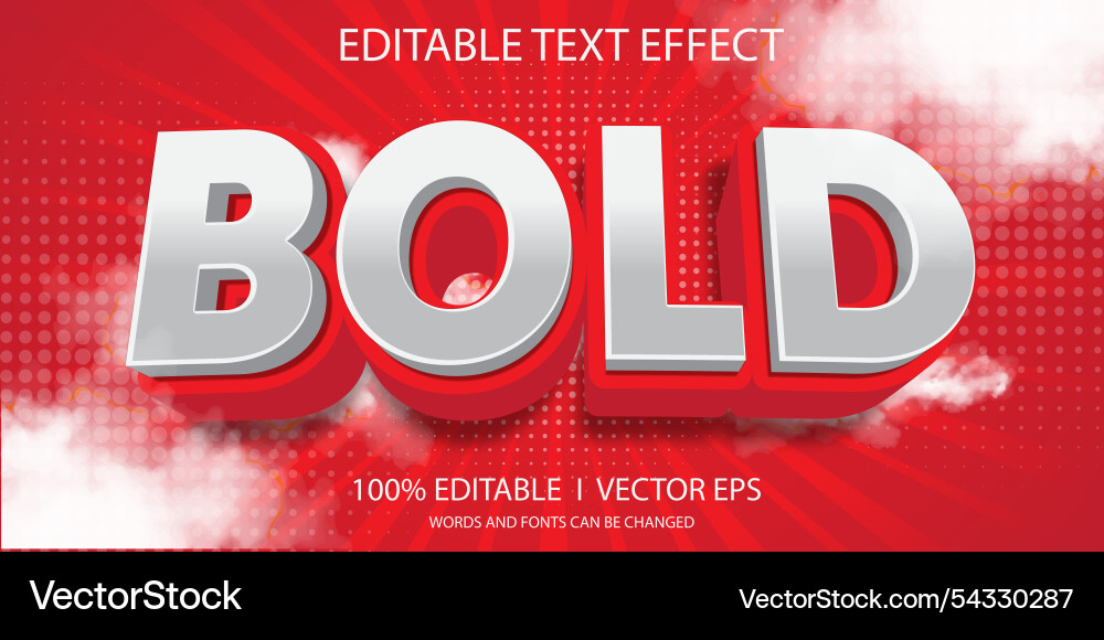 Bold 3d text effect with modern style design Bold 3d text effect with modern style design vector image