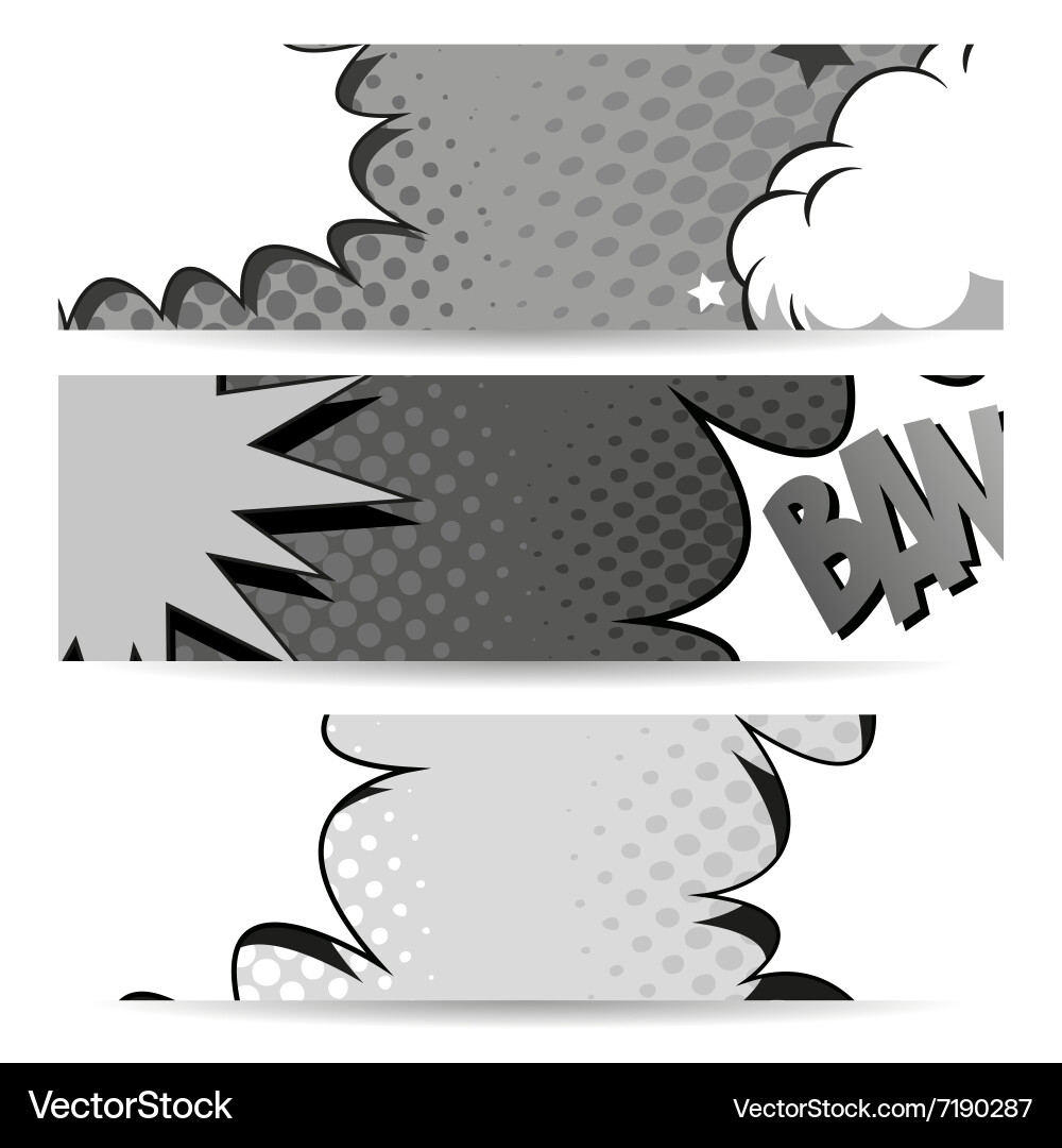 Boom comic book explosion set Royalty Free Vector Image