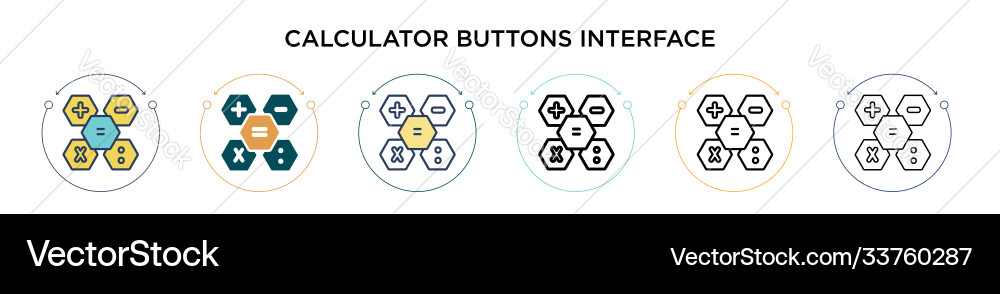 Calculator buttons interface symbol icon Vector Image