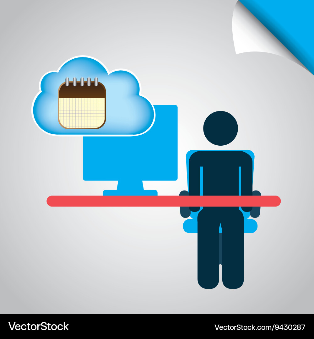 Cloud computing design vector image
