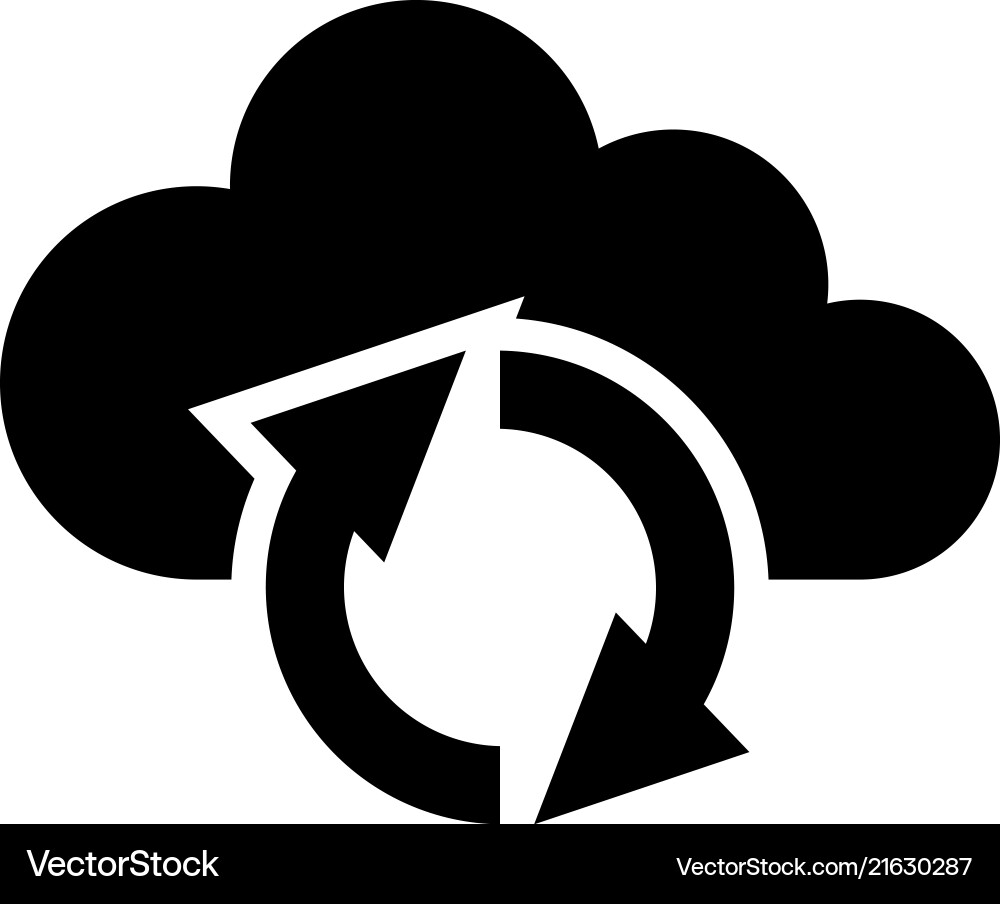 Cloud reload sync refresh flat icon Cloud reload sync refresh flat icon vector image