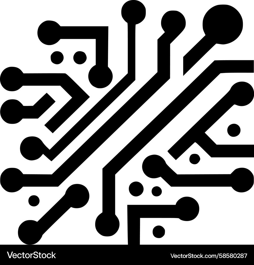 Complex Circuit Network Icon Vector Image