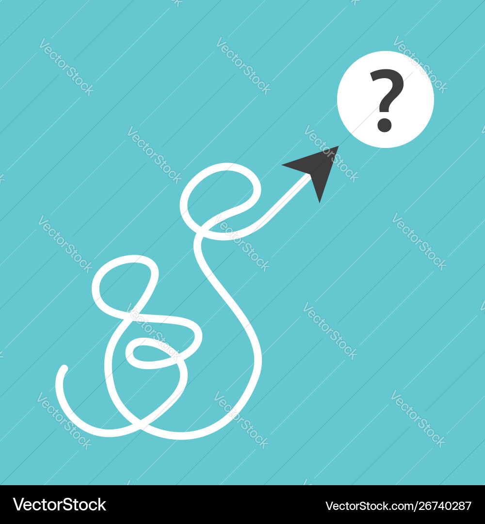 Complicated path to question Complicated path to question vector image