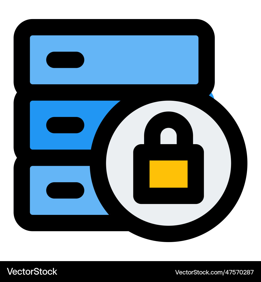 Database encrypted for security reasons vector image