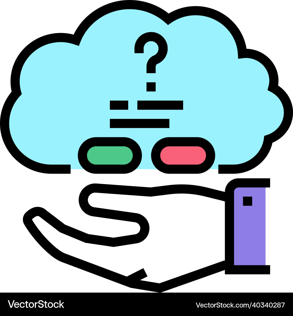 Decision problem color icon Vector Image