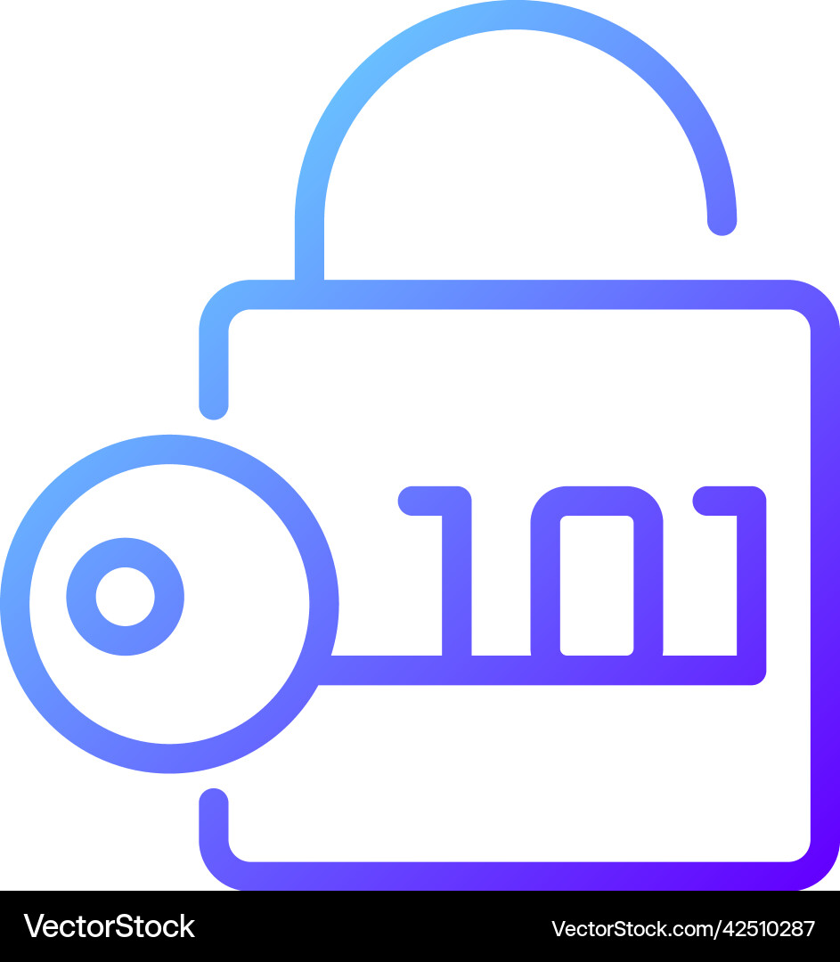 Decryption pixel perfect gradient linear icon Decryption pixel perfect gradient linear icon vector image