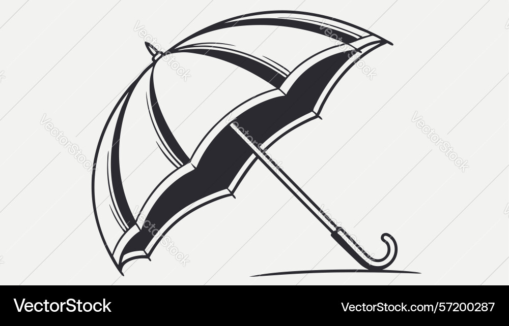 Dynamic open umbrella with raindrops design vector image