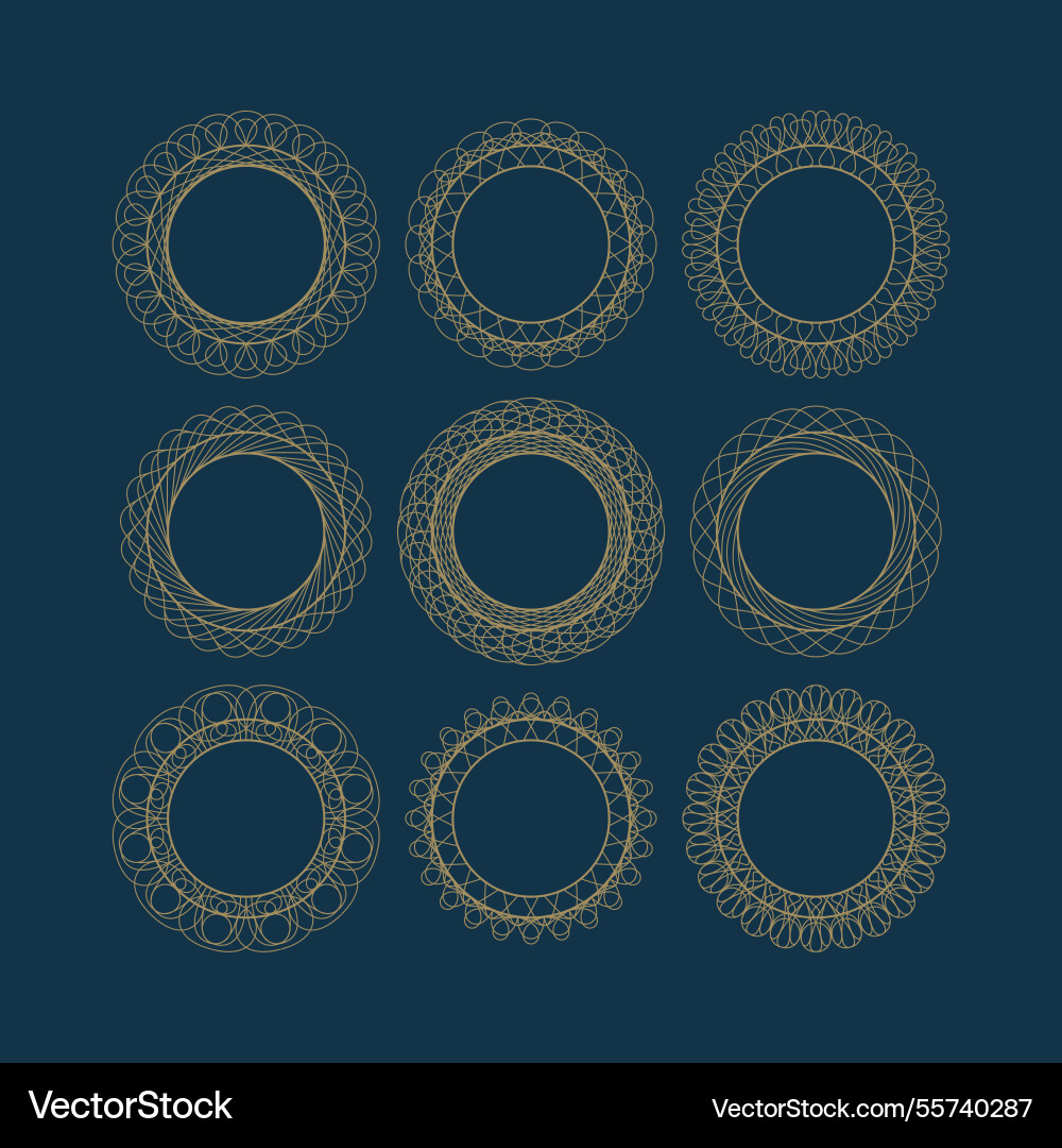Frame collection with lineal style Vector Image