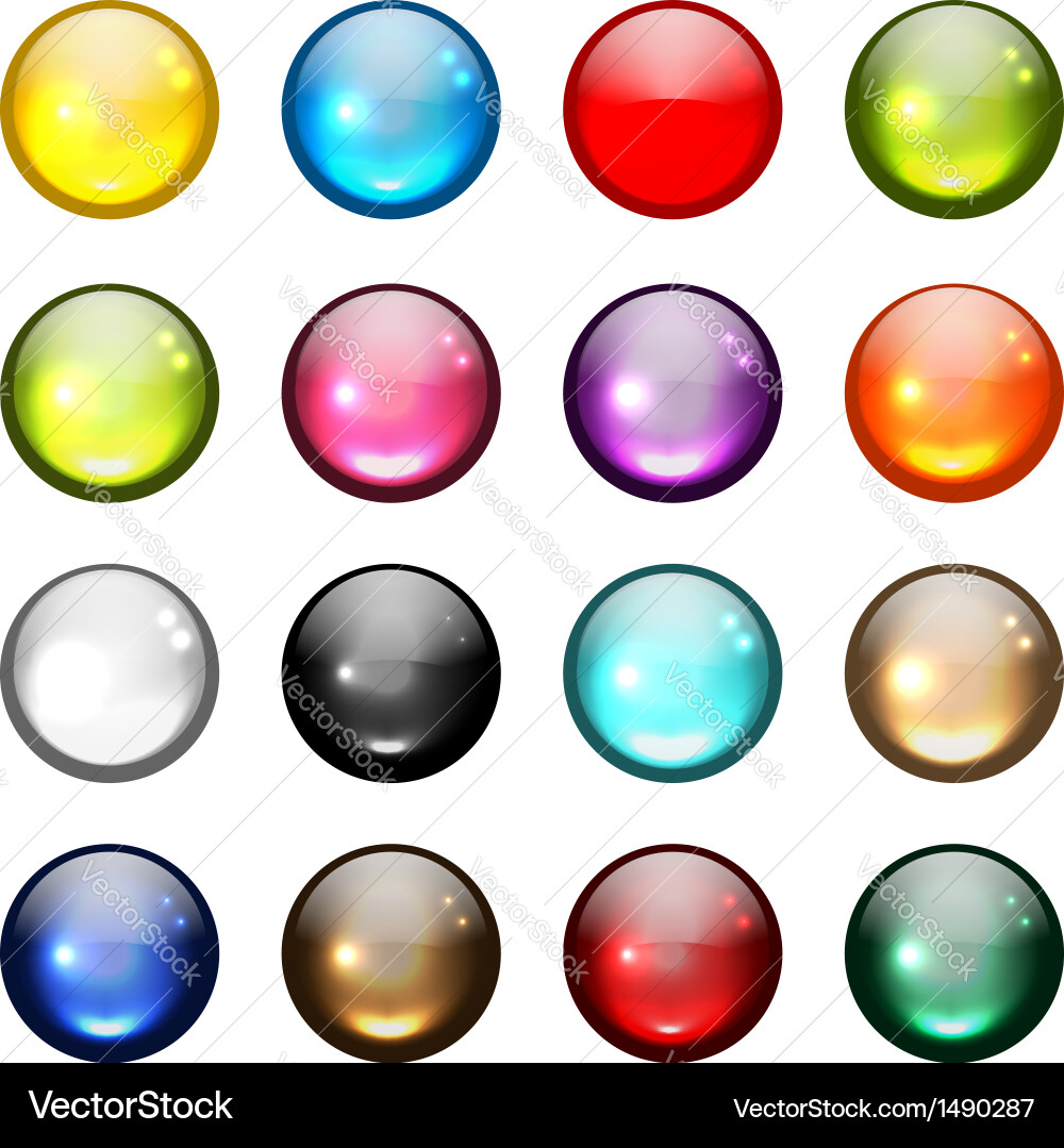 Glossy Button Icons - Collection vector image