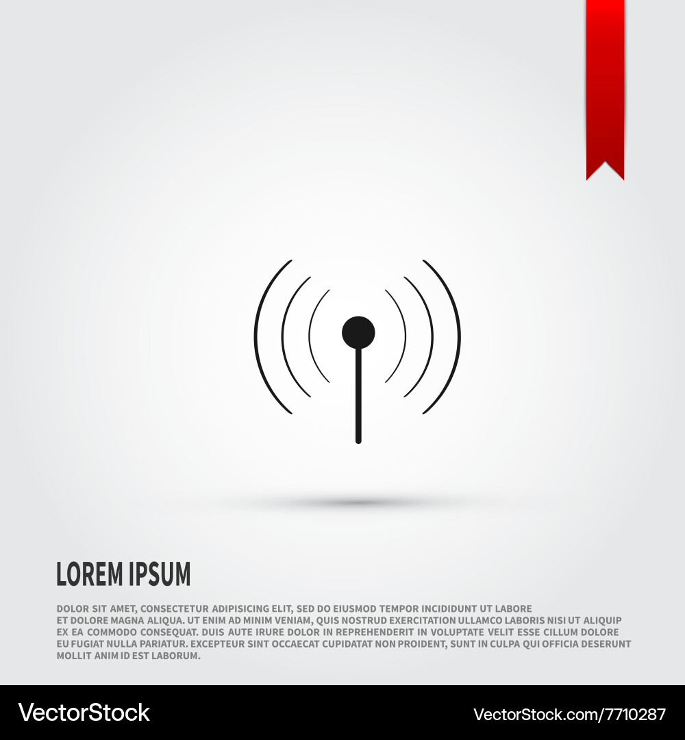 Kabellose Icon flache Design-Stil Vorlage Vektorbild