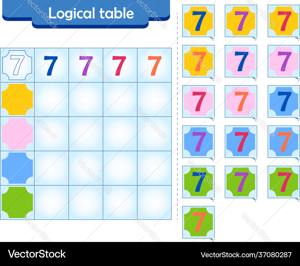 Logic puzzle game for children Logic puzzle game for children vector image