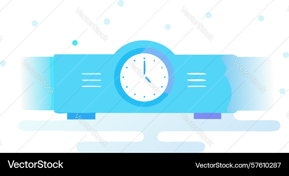 Minimalist digital projector with time display vector image