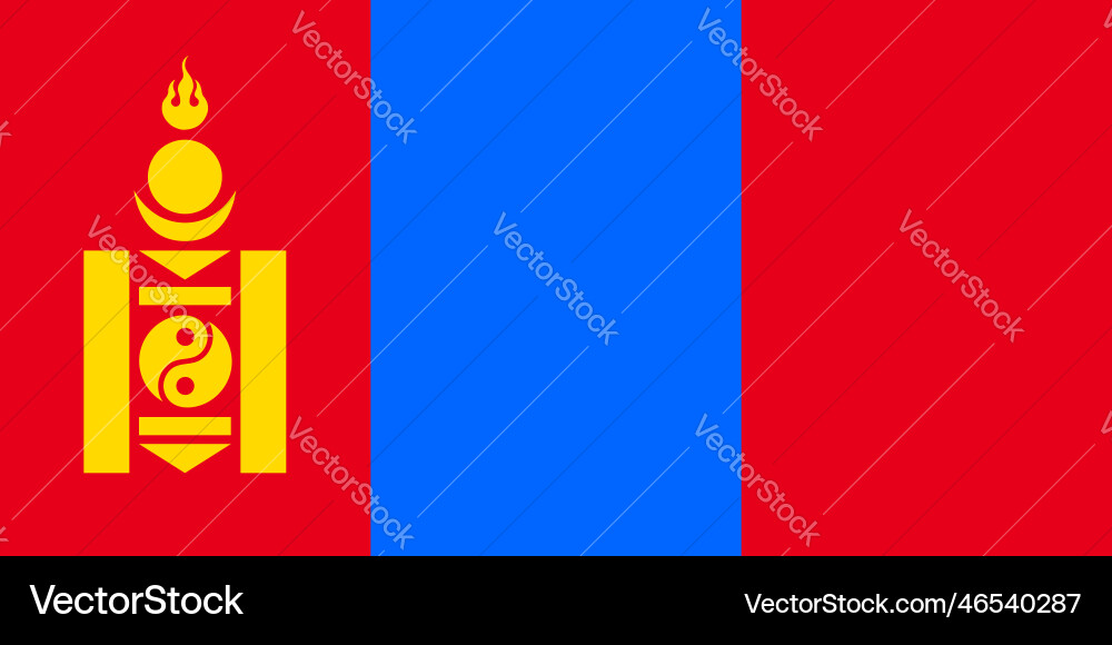 Mongolia flag accurate dimensions element Vector Image