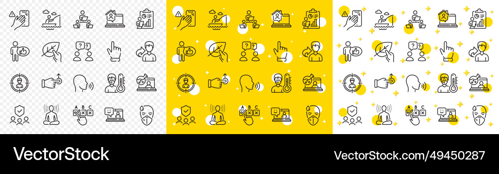 Outline like teamwork and dont touch line icons Outline like teamwork and dont touch line icons vector image